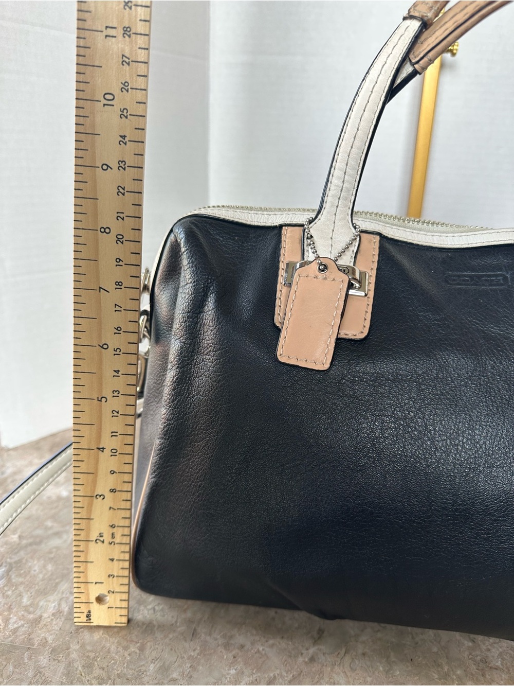 COACH Taylor Spectator Black Leather Satchel Crossbody Bag Chic Classic F27027 - Picture 12 of 13